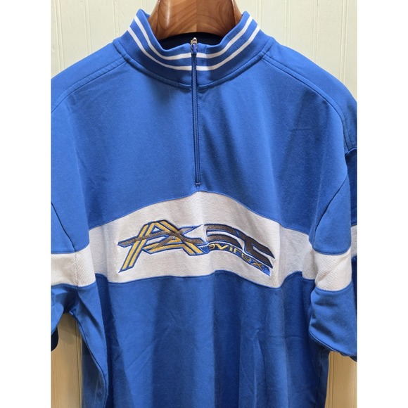 Avirex Other - Avirex Varsity Shirt Mens 2XL Blue 1/4 Zip Mock Neck Jersey Logo Athletic Top